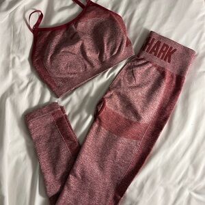 Gymshark Flex Leggings and Sports Bra Set in Pink Marl